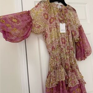 Misa Los Angeles Viviana Dress in Flora Medallion Mix